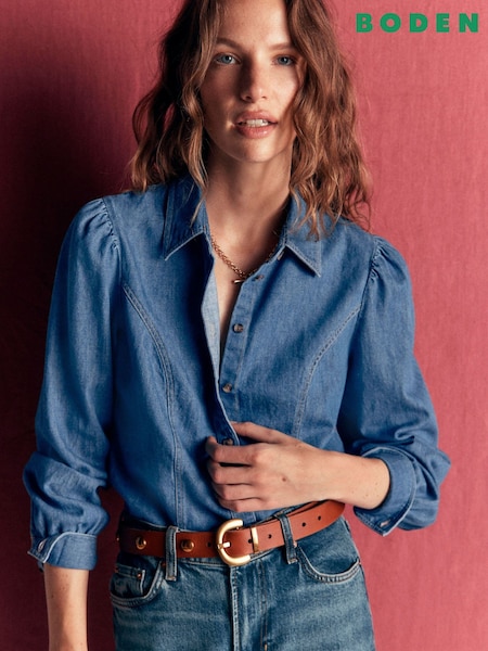 Blue - Boden Sky Denim Shirt