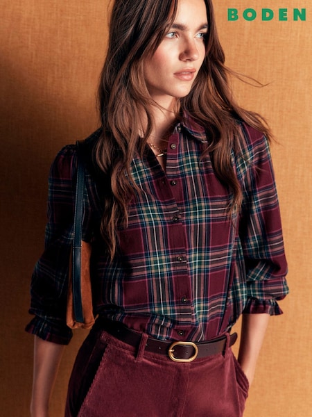 Red - Boden Violet Cotton Top