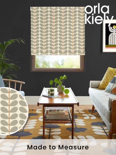 Orla Kiely Grey 100% Cotton Two Colour Stem Made To Measure Roman Blind (353376) | £75