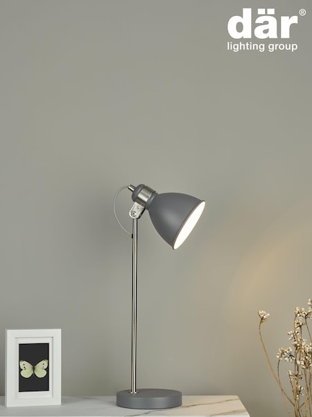 Dar Lighting Grey Frederick Table Lamp (353400) | £49