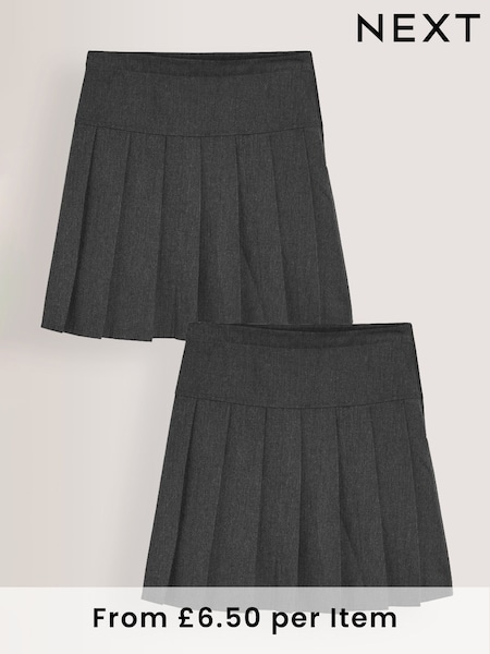 Navy Blue Longer Length Regular Waist Pleated School Skirts 2 Pack (3-16yrs) (353686) | £13 - £23