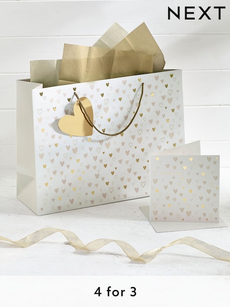 Natural Hearts Gift Bag and Card Set (353692) | £4