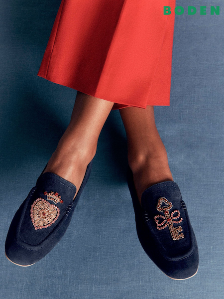 Blue - Boden Dinah Embellished Loafers