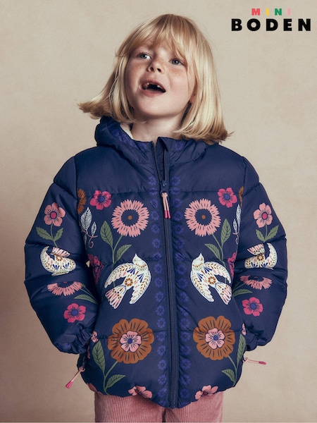 Dark Blue - Boden Fun Padded Coat