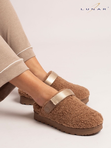 Natural - Lunar Naples Mink Adjustable Strap Slippers