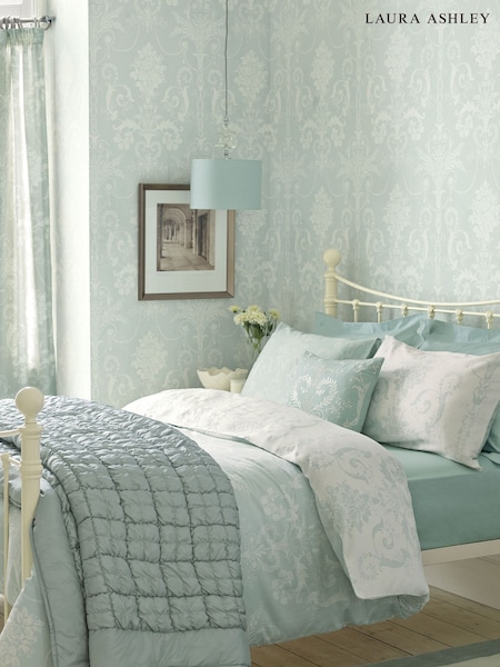 Laura Ashley Duck Egg Josette A4 Wallpaper Sample (354154) | £1