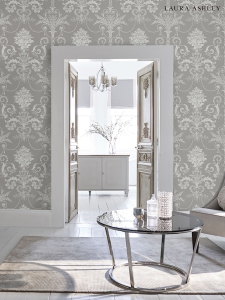 Laura Ashley Steel Josette A4 Wallpaper Sample (354263) | £1