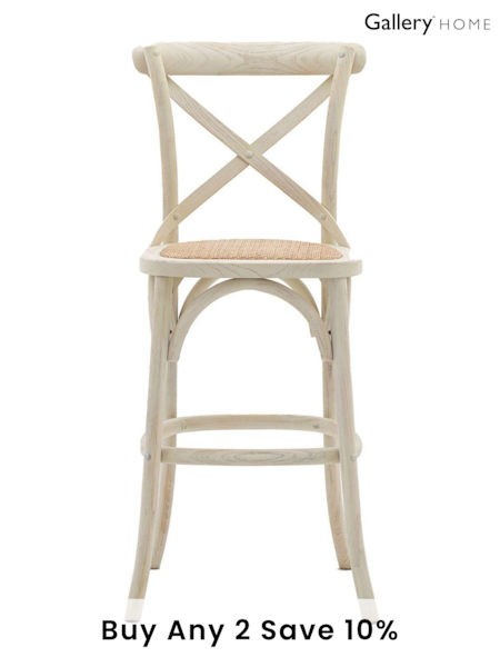 Gallery Home Set of 2 White Rattan Boston Stool (354431) | £391