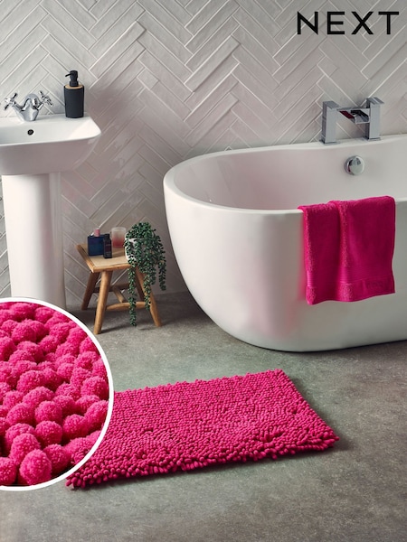 Hot Pink Super Plush Bath Bobble Mat (354895) | £16