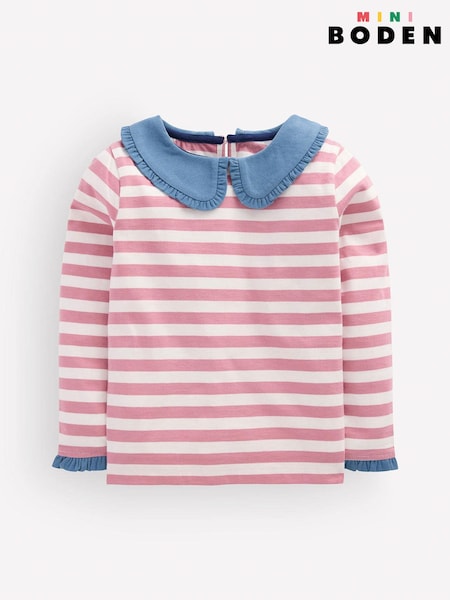 Pink - Boden Collared Breton Jersey Top