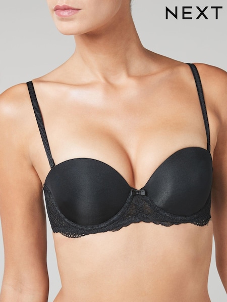 Black Triple Boost Push-Up Strapless Bra A-DD (356403) | £18