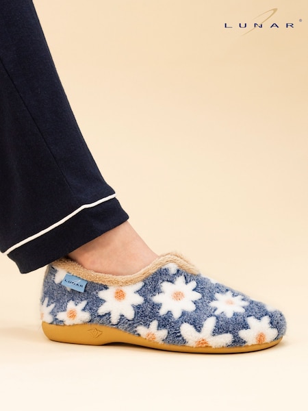 Blue Lunar Ladies Flower Pattern Slippers (357770) | £23