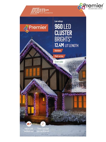 Premier Decorations Ltd Red 960 LED Clusters With Timer (358078) | £34