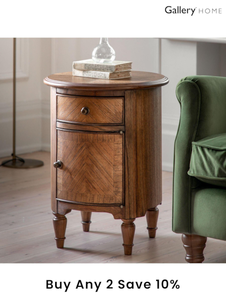 Gallery Home Natural Kami Drum Side Table (358091) | £355
