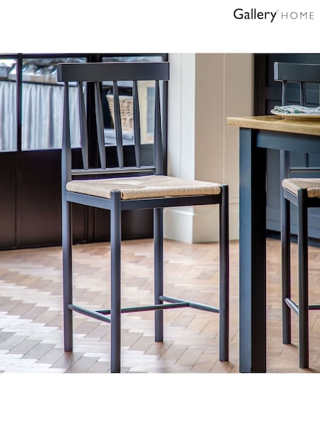 Gallery Home Meteor Navy Leroy Bar Stool Set of 2 (358805) | £350