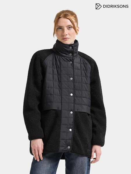 Black - Didriksons Hazel Womens Hybrid Fleece