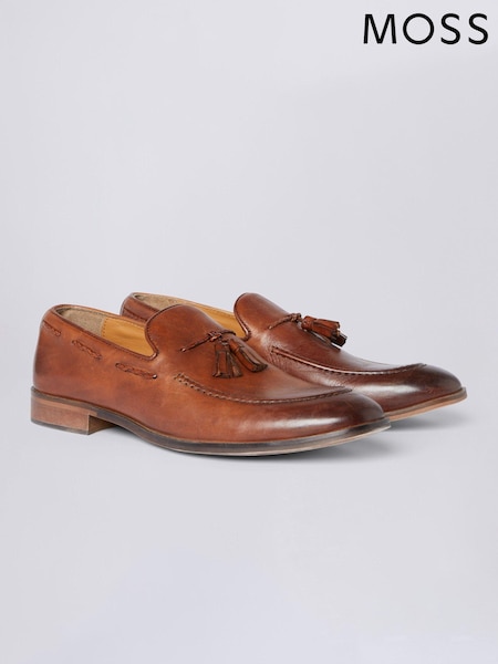 MOSS Brown Highgate Tassel Loafers (359011) | £70