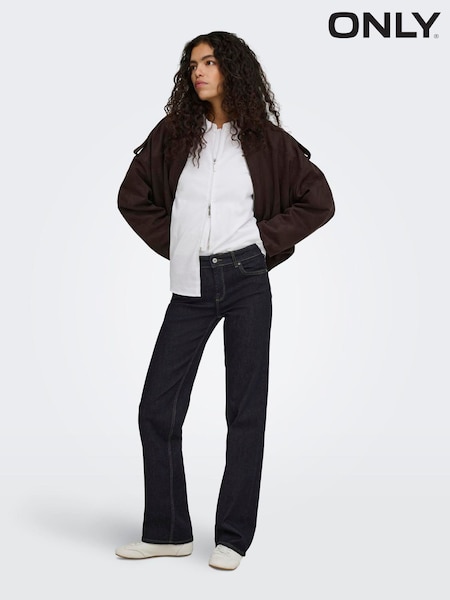 Indigo Blue - Only Blush Mid Rise Straight Leg Jeans With Super Stretch