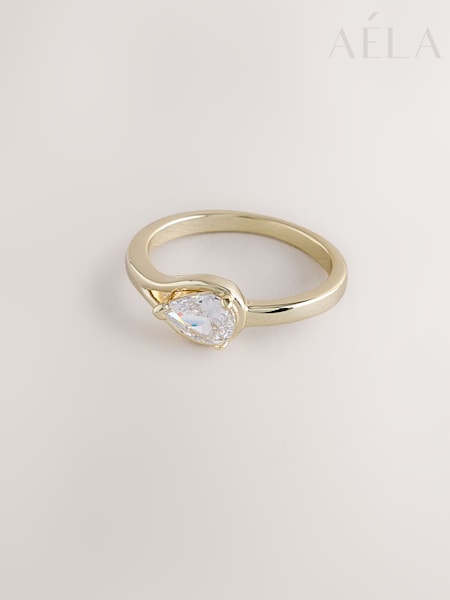 Gold Tone - Aela Gold Tone Diamond Simulants Wrap Ring