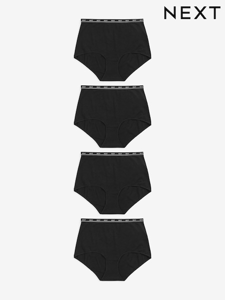 Black Full Brief Logo Knickers 4 Pack (359536) | £18