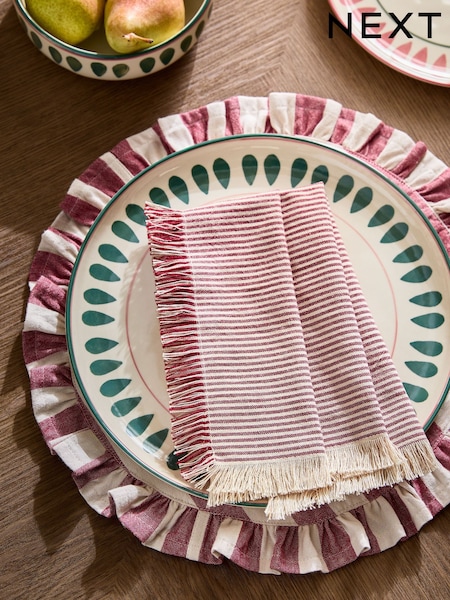 Set Of 4 Stripe Napkins