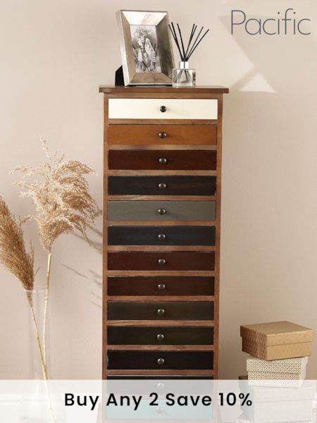 Pacific Multi Pine Wood 13 Drawer Unit (360651) | £220
