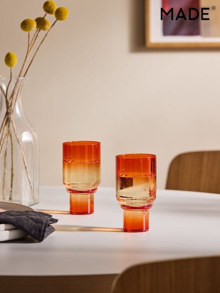MADE.COM Orange & Yellow Juno Wine Glasses (360830) | £24