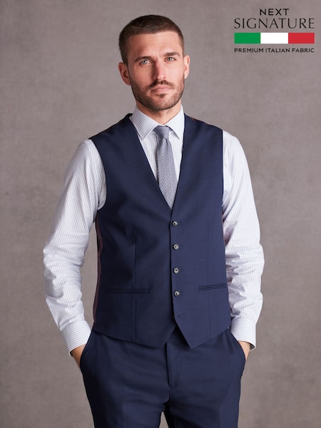 Bright Blue Signature Tollegno Suit Waistcoat (360960) | £60
