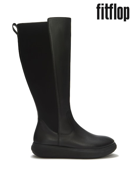 Black - Fitflop Iq-comff Leather High Boots