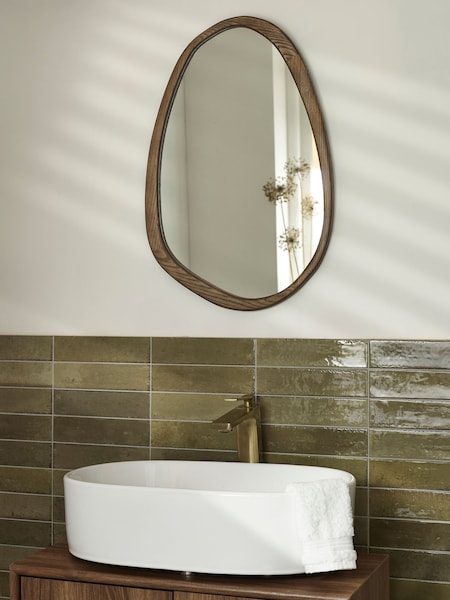 Natural Jackson Round Pebble Wall Mirror (361114) | £65