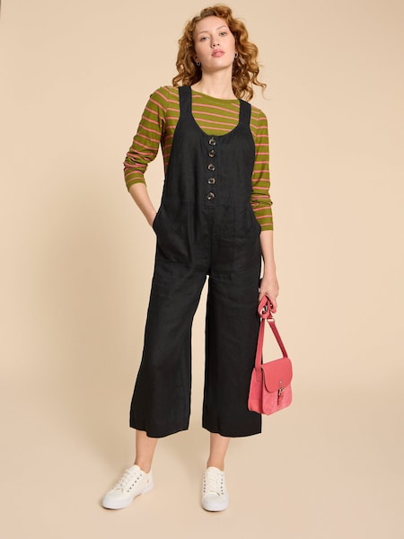White Stuff Black Viola 100% Linen Dungaree (361558) | £80