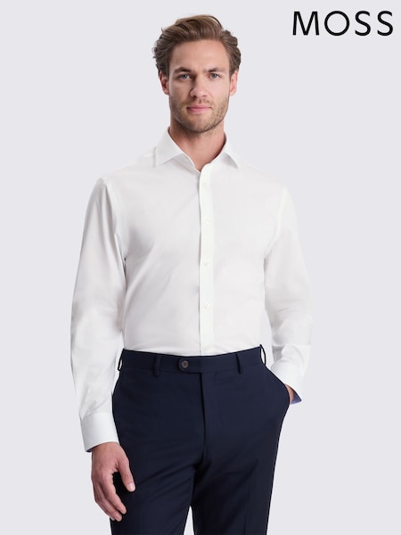 White - Regular Moss Regular Fit Stretch Contrast Shirt