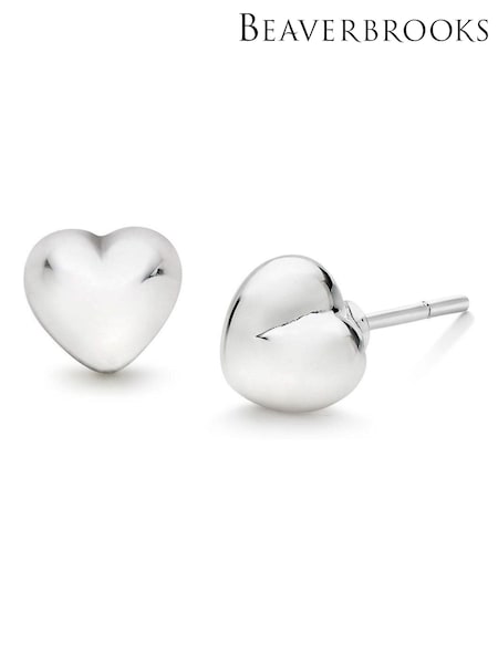 Beaverbrooks Children’s Mini B Silver Heart Earrings (362827) | £19