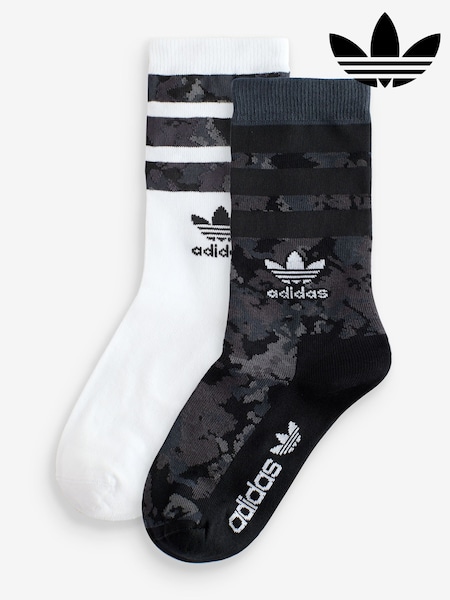 adidas Black Camo Crew Socks 2 Pack (363434) | £13