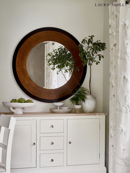Laura Ashley Bronze Cara Large Mottled Round Mirror (363653) | £280