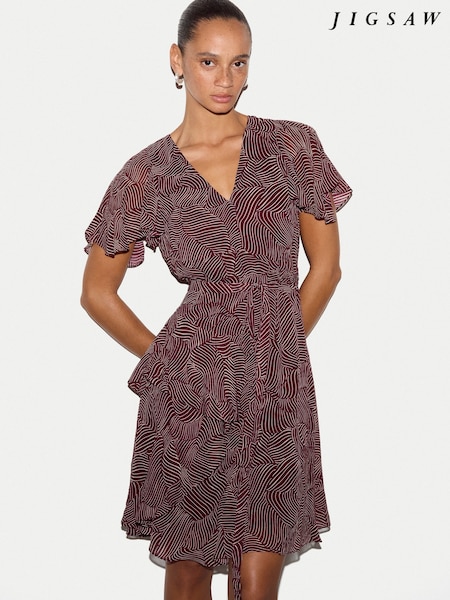 Red - Jigsaw Optic Swirl Mini Dress