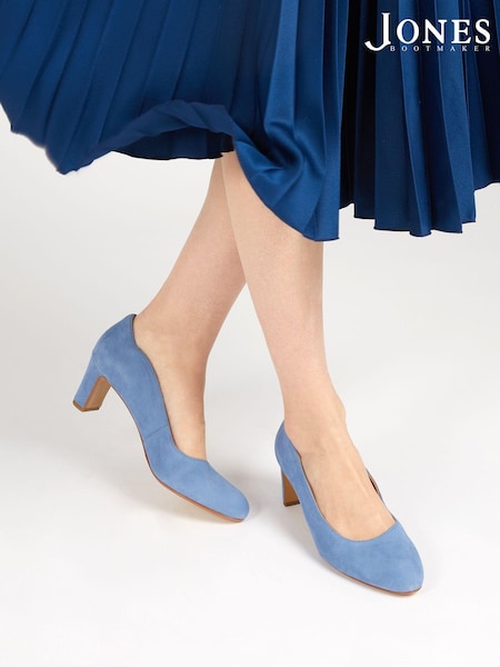 Jones Bootmaker Powder Blue Zoey Leather Court Shoes (365033) | £89