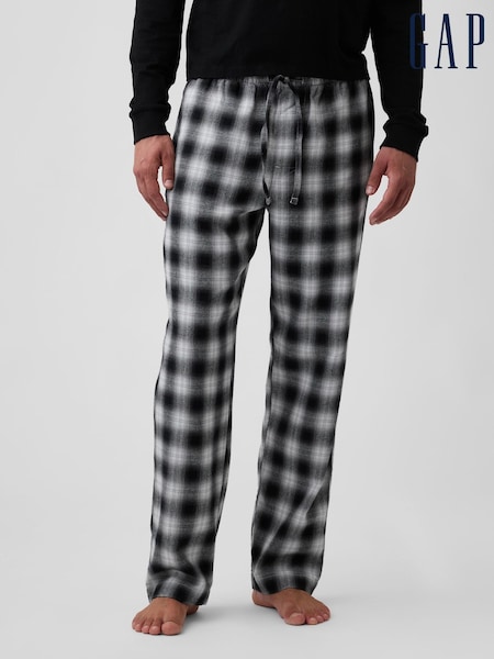 Black Check - Regular Relaxed Flannel Pyjama Bottoms