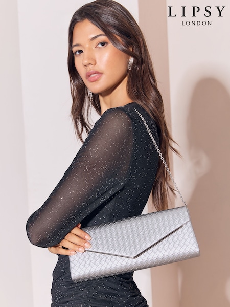 Silver - Lipsy Envelope Clutch
