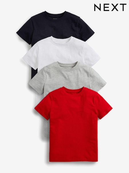 Red/White/Navy Short Sleeves T-Shirts 4 Pack (3-16yrs) (367412) | £12 - £18