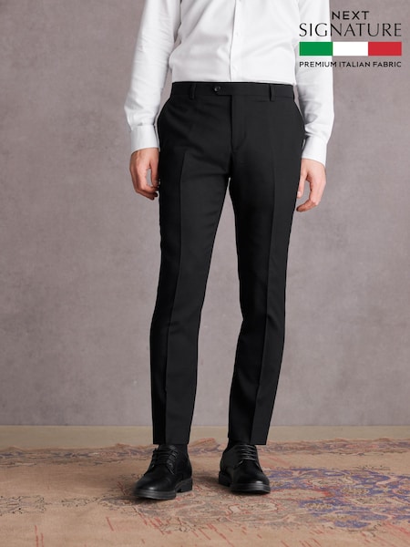 Black Slim Fit Signature Tollegno Suit Trousers (368066) | £69