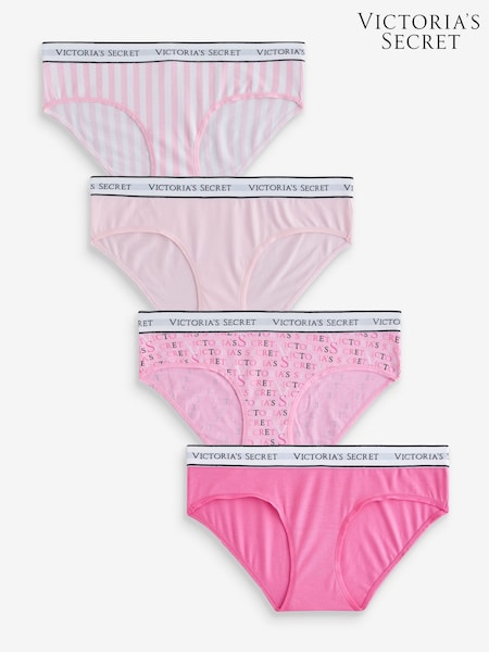 Pink - Victoria's Secret Logo 4 Pack Knickers