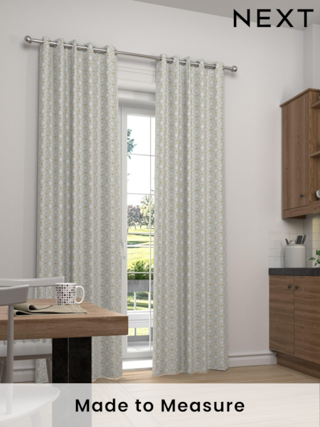 Natural/Grey Country Geo Made To Measure Curtains (369697) | £44