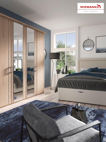 Wiemann Holm Oak Torquay Wood and Mirror Semi Fitted 4 Door Wardrobe (370107) | £1,280