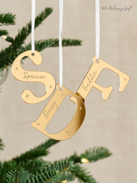Personalised Family Initials Christmas Decoration Set By No Ordinary Gift