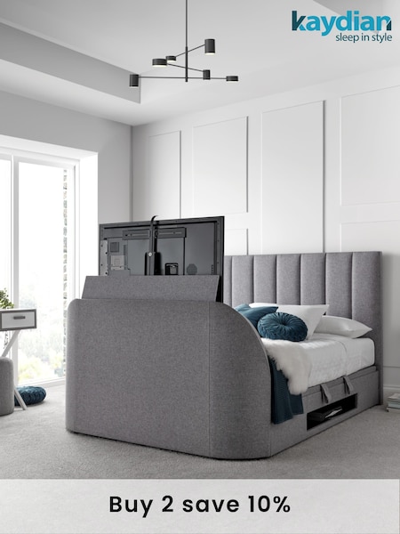 Kaydian Grey Medburn TV Side Lift Ottoman Storage Bed (370806) | £2,000 - £2,400