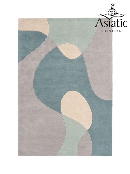 Asiatic Rugs Blue Matrix Geo Wool Rich Rug (370835) | £242 - £436