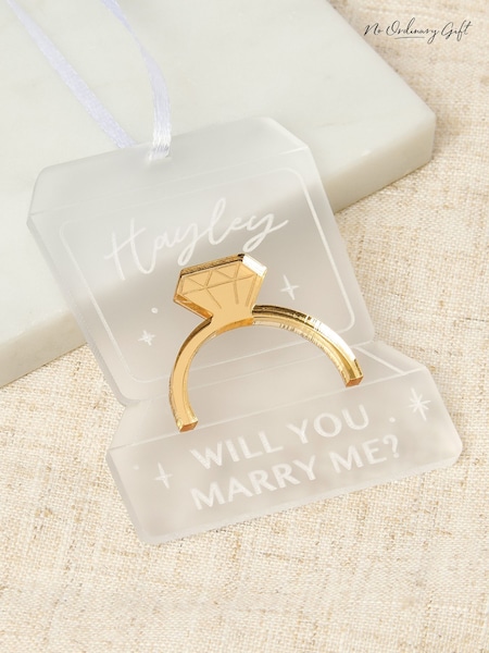 Personalised Engagement Ring Christmas Proposal Decoration By No Ordinary Gift