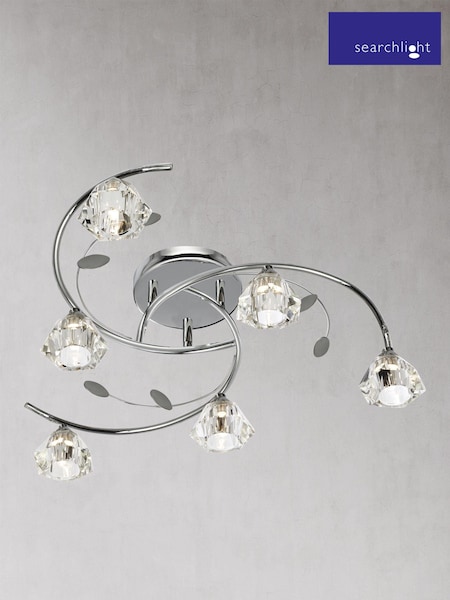 Searchlight Metal Paradise 6 Light Semi Flush Fitting Ceiling Light (371007) | £110