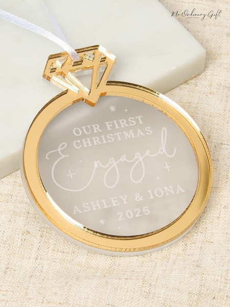 Personalised Engagement Ring Christmas Hanging Decoration By No Ordinary Gift